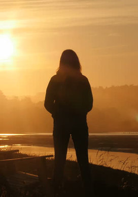 woman by shore