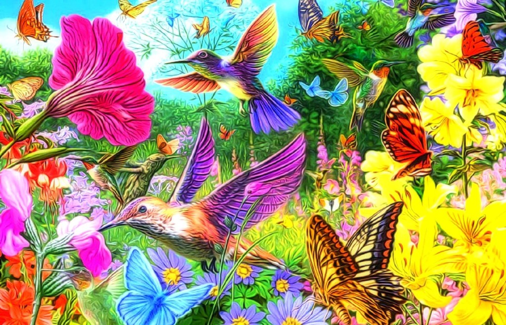 flowers and birds