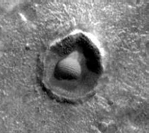 Dome in Crater On Mars