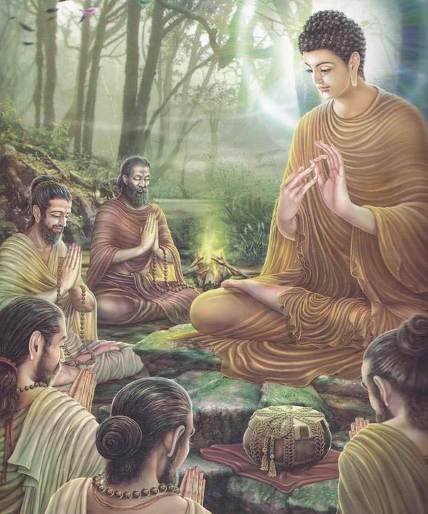 Buddha teaching his disciples