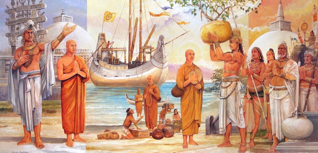 King Asoka with his monks