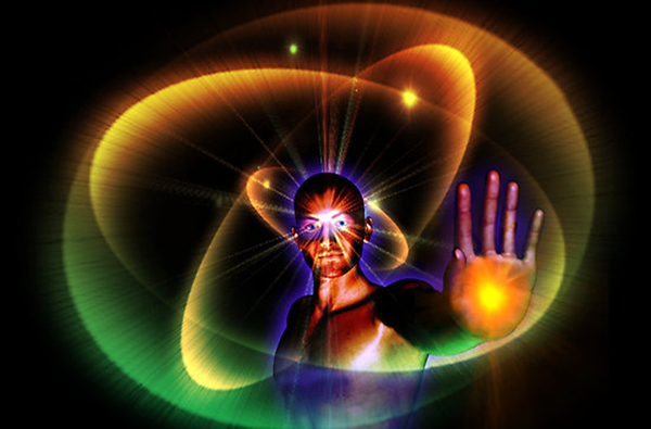 man cosmos hand atom