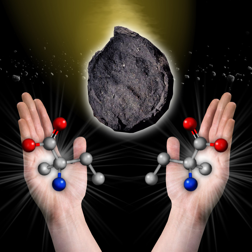meteorite right and left handed amino acids
