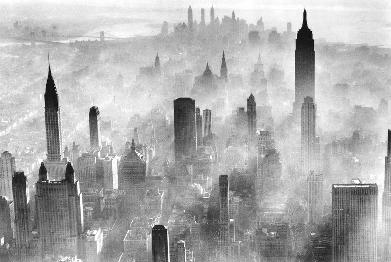 smog filled city