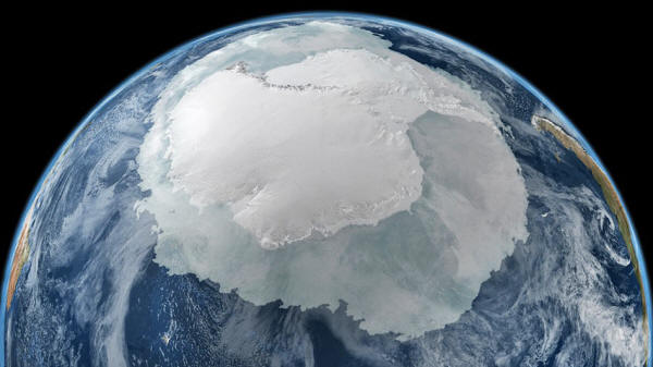 antarctica seen from space horizontal view