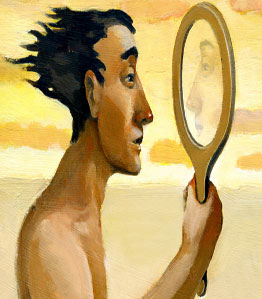 man-looking-at-himself-in-mirror