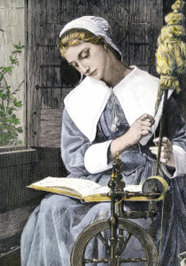 working-as-she-reads-her-bible