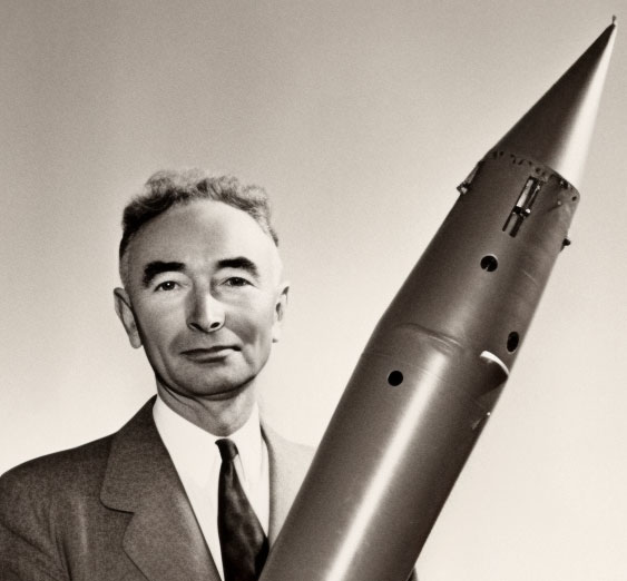 11-Robert-Oppenheimer-with-a-rocket